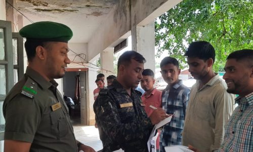 লংগদুতে শারদীয় দুর্গাপূজা উপলক্ষে আনসার ও ভিডিপির সদস্য বাছাই