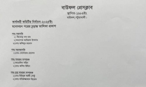 বাউফল প্রেসক্লাব নির্বাচনে চূড়ান্ত প্রার্থী হলেন যারা