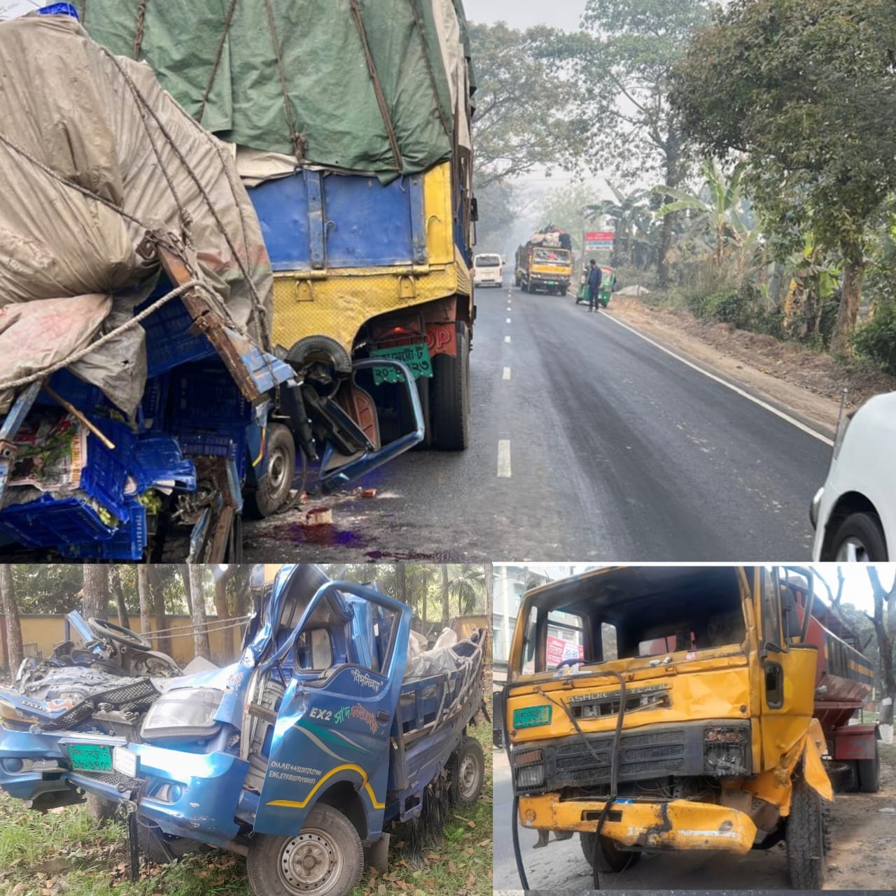 বড়াইগ্রামে লড়ির ধাক্কায় পিকআপ ট্রাকে, নিহত ১