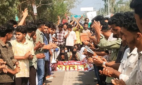 দেশ সংস্কারের আগে নারীদের নিরাপত্তা নিশ্চিত করুন ভোলায় মানববন্ধনে শিক্ষার্থীরা