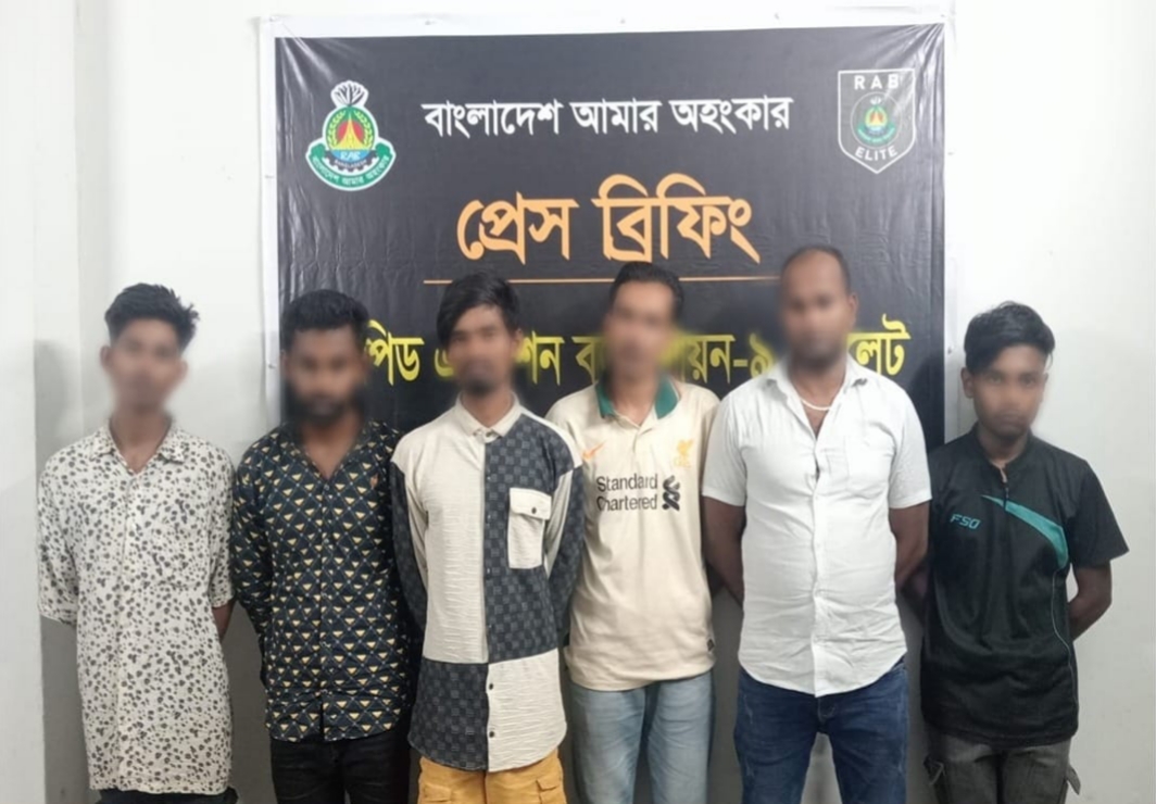 ব্রাহ্মণবাড়িয়ায় ডাকাত দলের ৬ সদস্য গ্রেপ্তার