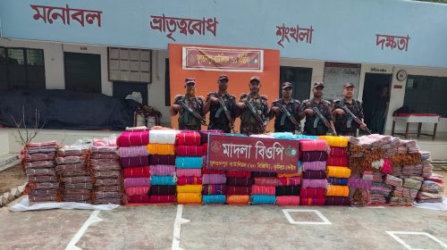 ব্রাহ্মণবাড়িয়ার কসবায় বিজিবির অভিযানে সাড়ে ৩ কোটি টাকার ভারতীয় পণ্য জব্দ