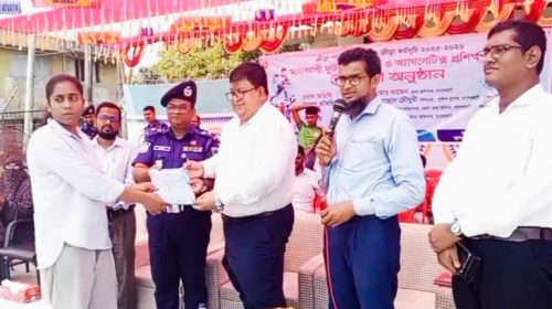 বাগেরহাটে আন্তর্জাতিক জুডো খেলোয়াড় ফাবিয়া বুশরাকে সংবর্ধনা