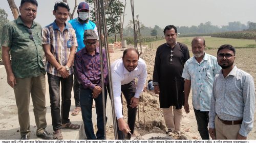 ধুনটে ডাম্পিং প্লেসে বাউন্ডারি ওয়াল নির্মাণ কাজের উদ্বোধন