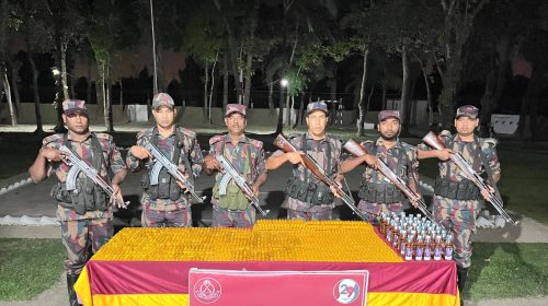 ফুলবাড়ী ২৯ বিজিবি‘র অভিযানে বিপুল পরিমানে মাদক আটক