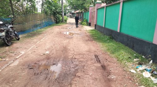 দীর্ঘ ১৫ বছরেও সংস্কার করা হয়নি লোহালিয়া খেয়াঘাট সংলগ্ন বেড়িবাঁধের ২৫০ মিটার রাস্তা