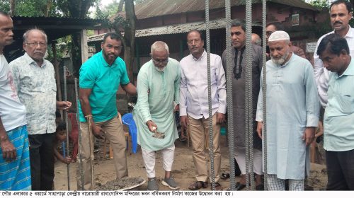 ধুনটে মন্দিরের ভবন বর্ধিতকরণ নির্মাণ কাজের উদ্বোধন